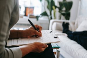 woman writing notes